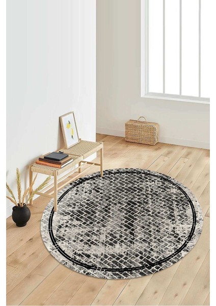 Dijital Baskılı Kaymaz Taban Yıkanabilir Yuvarlak Salon Halısı Koridor Halısı Paspas NDY-SD-1094