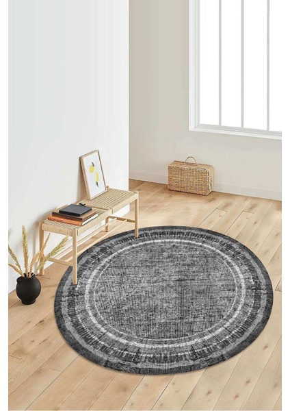 Dijital Baskılı Kaymaz Taban Yıkanabilir Yuvarlak Salon Halısı Koridor Halısı Paspas NDY-HT-972