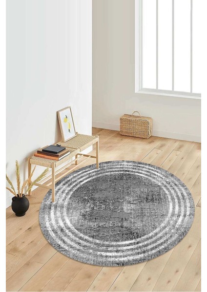 Dijital Baskılı Kaymaz Taban Yıkanabilir Yuvarlak Salon Halısı Koridor Halısı Paspas NDY-HT-485