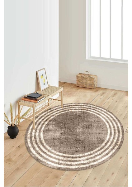 Dijital Baskılı Kaymaz Taban Yıkanabilir Yuvarlak Salon Halısı Koridor Halısı Paspas NDY-HT-487