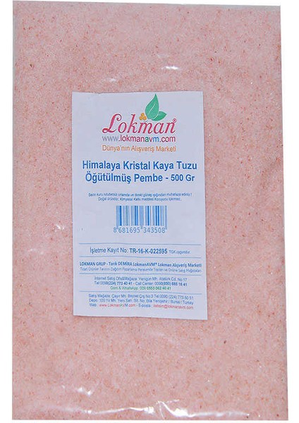 Yemeklik Himalaya Kristal Kaya Tuzu Öğütülmüş Pembe 500 gr