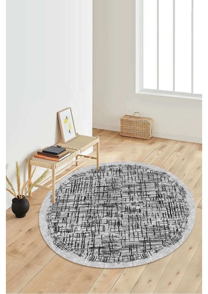 Dijital Baskılı Kaymaz Taban Yıkanabilir Yuvarlak Salon Halısı Koridor Halısı Paspas NDY-HT-182