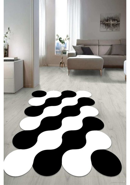 Dijital Baskılı Kaymaz Taban Yıkanabilir Lazer Kesim Salon Halısı Yolluk NLZR-HT-885