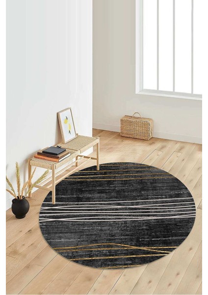 Dijital Baskılı Kaymaz Taban Yıkanabilir Yuvarlak Salon Halısı Koridor Halısı Paspas NDY-HT-702