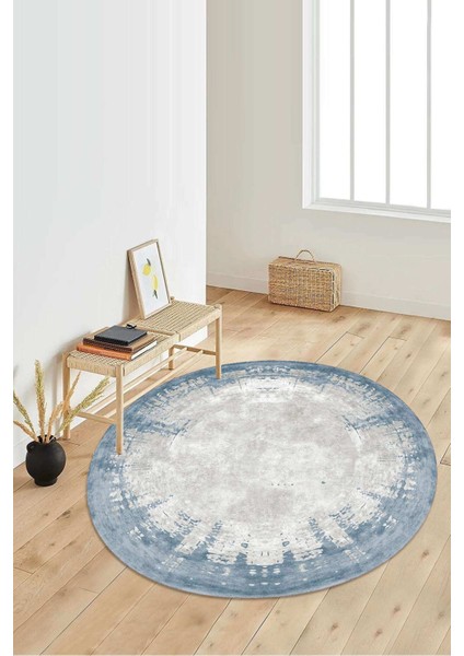 Dijital Baskılı Kaymaz Taban Yıkanabilir Yuvarlak Salon Halısı Koridor Halısı Paspas NDY-HT-495