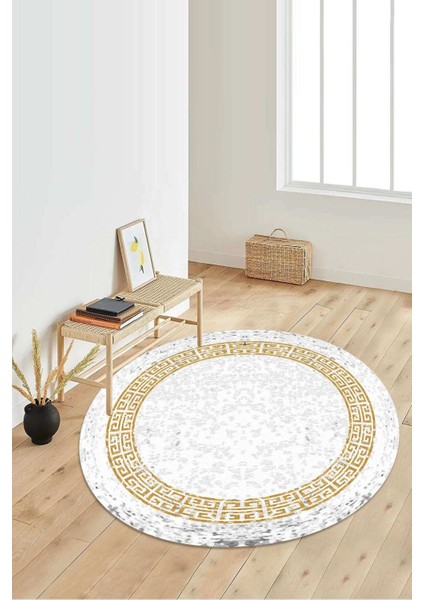 Dijital Baskılı Kaymaz Taban Yıkanabilir Yuvarlak Salon Halısı Koridor Halısı Paspas NDY-SD-1077