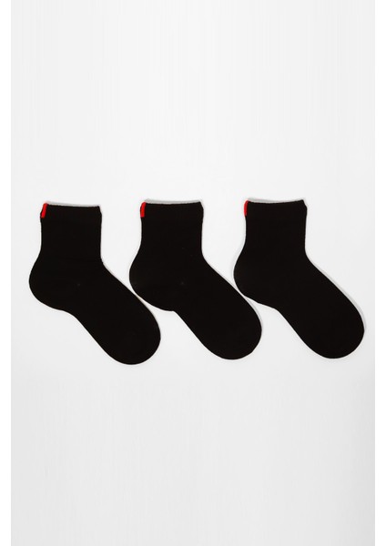 3'lü Paket Harold Bambu Çocuk Çorap Siyah/Siyah/Siyah