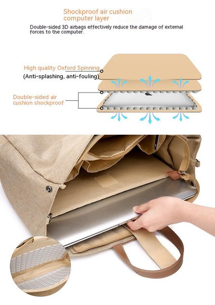 13.3-14 Inç Bilgisayar Için Uyumlu Bilgisayar Çantası - Haki (Yurt Dışından) fiyatları