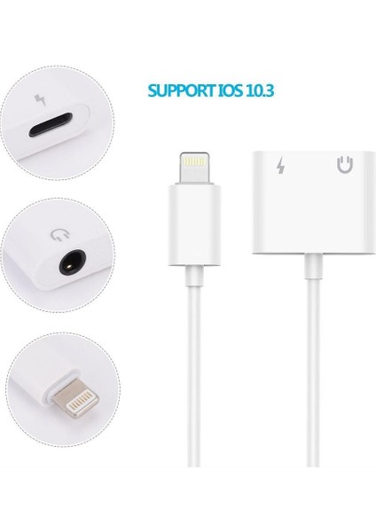 Lightning Kulaklık Şarj Çevirici Dönüştürücü Adaptör Aux Kablosu fiyatları