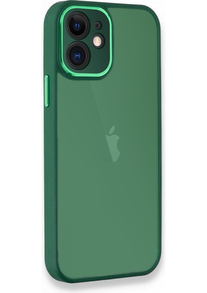 iPhone 12 Kılıf Freya Lazer Lens Kamera Çerçeveli Silikon Kapak