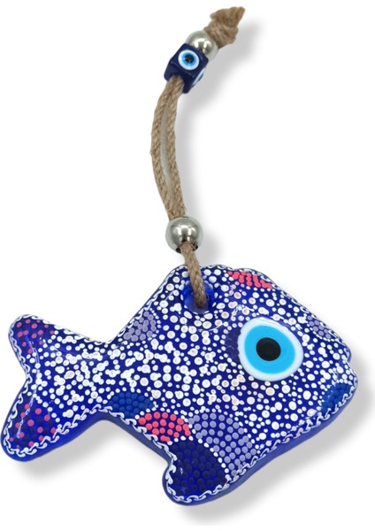 El Üretimi Ev Oda Dekorasyon Süsü Hediyelik El Emeği Balık Figürlü Nazar Boncuğu 14CM. fırsatları
