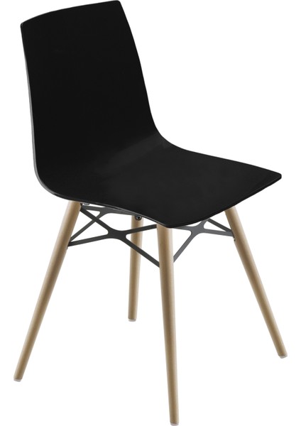X-Treme Wox Sandalye Solid Siyah Ahşap Kayın Ayaklı