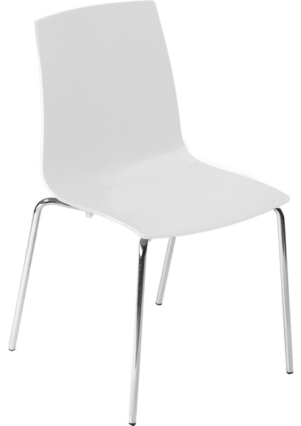X-Treme Sandalye Solid Beyaz Krom Ayaklı