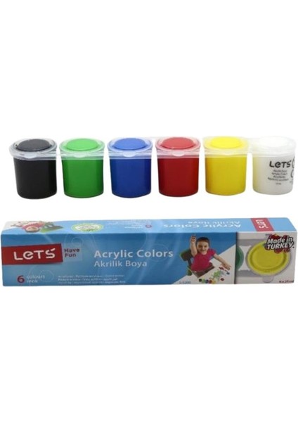 Akrilik Boya Seti Let's Acrylic Colors 6 Lı Set 6X25 ml Akrilik Boya Seti 1 Paket