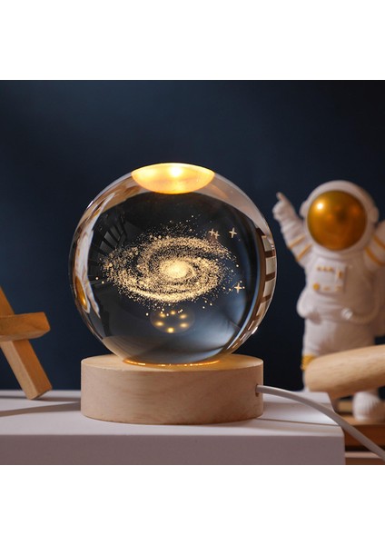 Kristal Ball Gece Işık Gezegensel Dekoratif Gece Lambası LED Hafif Dekor (Yurt Dışından)