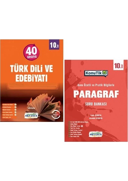 10. Sınıf 40 Seans Türk Dili ve Edebiyatı - Konutik Paragraf Konu Anlatımlı Soru Bankası