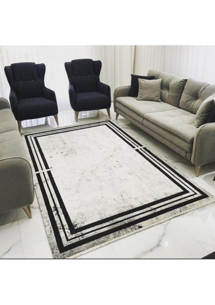 Ipek Halı Erva 18101 Gri Siyah Çerçeveli Modern Salon Halısı fiyatları