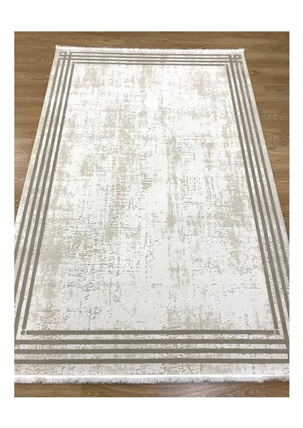 Ipek Halı Sardes 6135 A Krem Çerçeveli Modern Salon Halısı