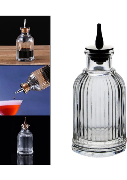 Cam Bitters Bottle Barmen Dekanter Pourer Bar Aracı Masaüstü Yuvarlak Için