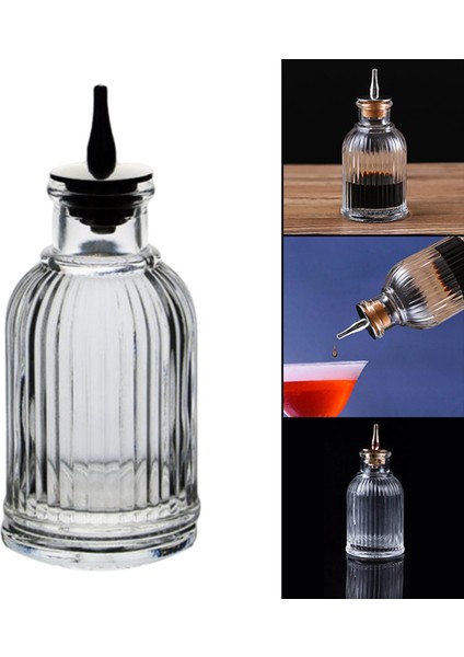 Cam Bitters Bottle Barmen Dekanter Pourer Bar Aracı Masaüstü Yuvarlak Için