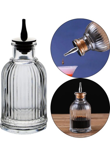 Cam Bitters Bottle Barmen Dekanter Pourer Bar Aracı Masaüstü Yuvarlak Için