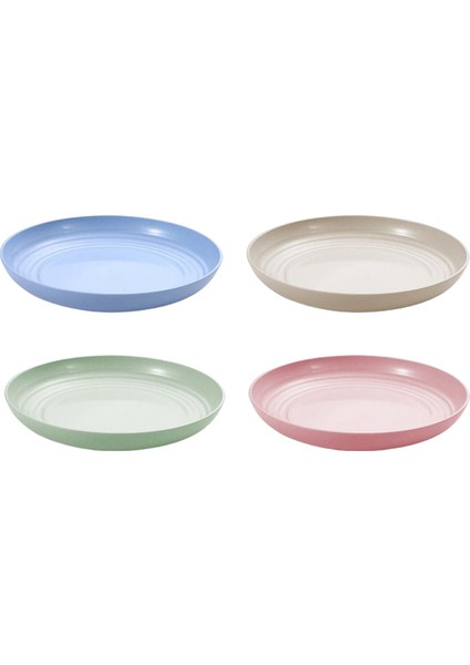 4 Parça Buğday Saman Sofra Takımları Meyve Yeniden Kullanılabilir Hafif Yeşil 23CM