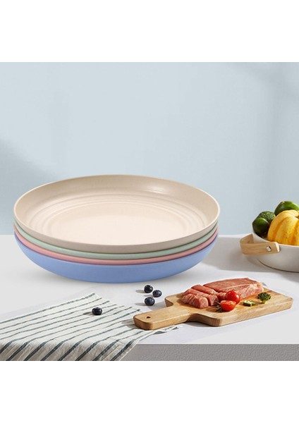 4 Parça Buğday Saman Sofra Takımları Meyve Yeniden Kullanılabilir Hafif Yeşil 23CM fiyatları