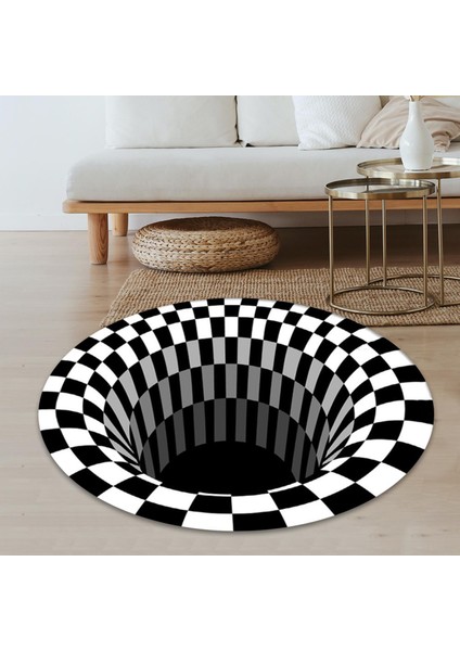 Modern 3D Alan Halı Polyester Alan Yemek Odası Halı Makine Yıkanabilir 100 cm indirimleri