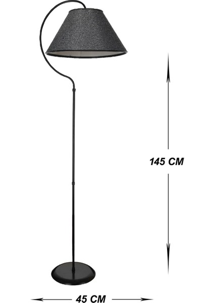 Aydınlatma Lambader Elips Siyah Çember Siyah 350X150X200 Koyu Gri fiyatları