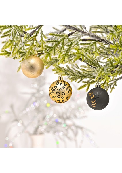 New Year Yeni Yıl Leopar 9 Parça Ağaç Süsü Seti