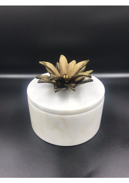 Lotus Kapaklı Mermer Kutu Pirinç 165465 fiyatları