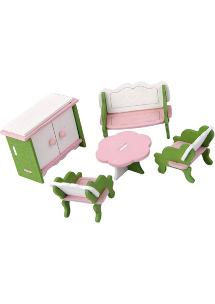 Dollhouse Mobilya Dollhouse Oturma Odası Dekorasyonu, Minyatür Kanepe + Koltuk (Yurt Dışından)