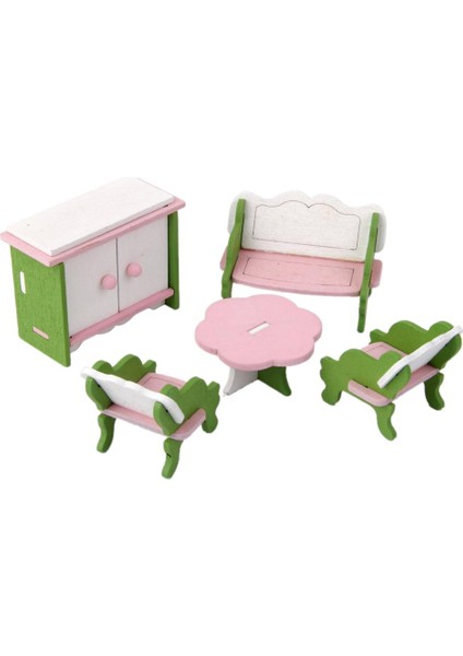 Dollhouse Mobilya Dollhouse Oturma Odası Dekorasyonu, Minyatür Kanepe + Koltuk (Yurt Dışından) fiyatları