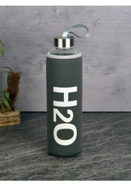 H2O Kılıflı Cam Matara - 500 ml - H2O87500 Gri