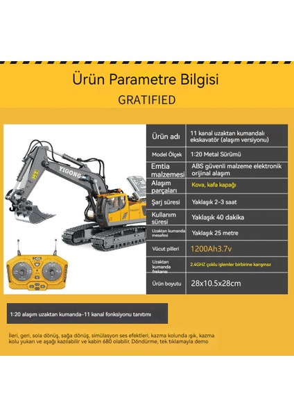 Uzaktan Kumanda Ekskavatör Oyuncak Araba - Sarı (Yurt Dışından) fiyatları