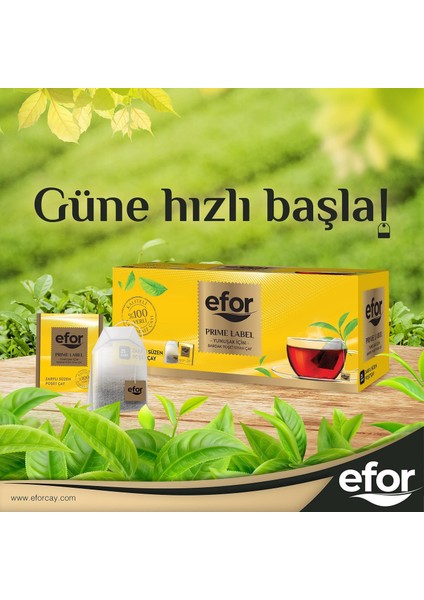 Efor Bardak Poşet Süzen Siyah Çay Prime Label Yumuşak Içim 2gr. X 25'li