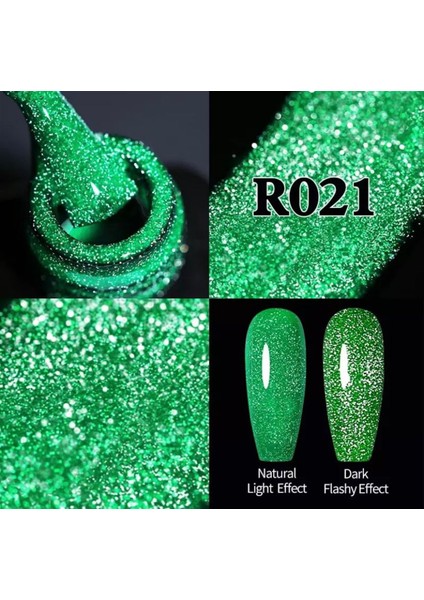 Ur Sugar Reflective Fluorescent Gel 7,5 Ml Karanlıkta Parlayan Sımlı Kalıcı Oje R021