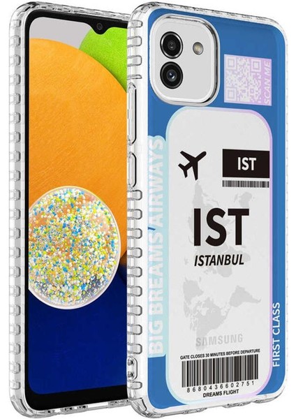 Galaxy A03 Kılıf Airbag Kenarlı Renkli Desenli Elegans Silikon