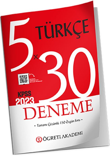 KPSS Genel Yetenek Genel Kültür 5x30 Türkçe Deneme