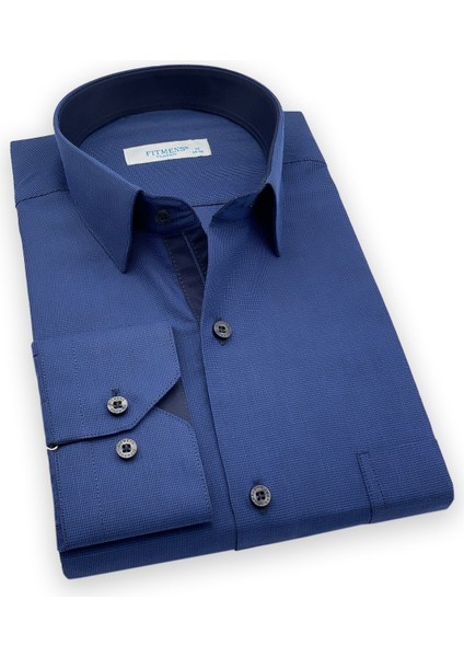 Erkek Klasik Uzun Kol Filafil Pitikareli Swift Hediye Kutulu Gömlek - Lacivert fiyatları