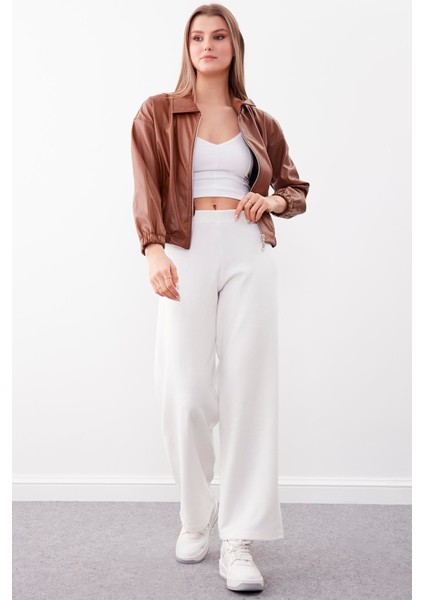 Geniş Paça Örme Pantolon