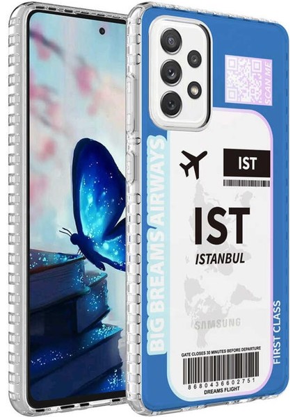 Galaxy A72 Kılıf Airbag Kenarlı Renkli Desenli Elegans Silikon