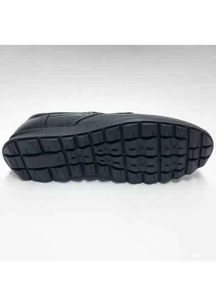 Hakiki Deri Kauçuk Tabanlı Ortopedik Anatomic Siyah Bağcıksız Erkek Ayakkabı C-75364631