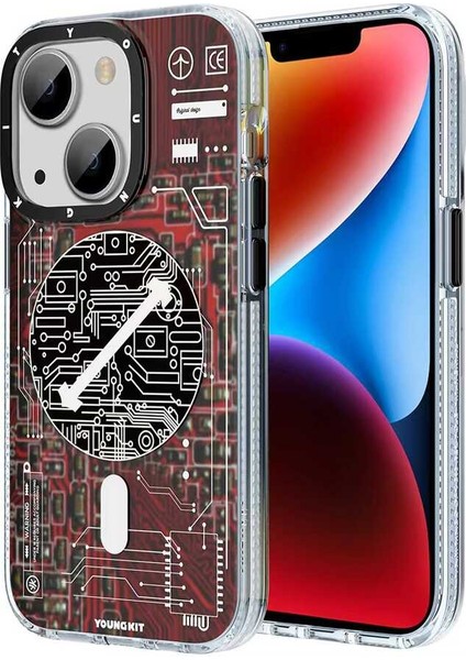 Apple iPhone 14 Plus Kılıf Magsafe Şarj Özellikli Youngkit Technology Serisi Kapak