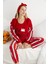 Kışlık Polar Yılbaşı Kadın Pijama Takımı- Saç Bandı Hediyeli 4