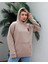 Awcıı Store Kadın Oversize Hayvan Figürlü Bej Kapüşonlu Sweatshirt 2