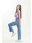 Açık Mavi Taş Yıkama Bol Paça Yırtık Wide Leg Jean Kot Pantolon 1