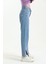 Açık Mavi Taş Yıkama Bol Paça Yırtık Wide Leg Jean Kot Pantolon 2