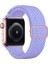 Apple Watch Series SE/10/9/8/7/6/5/4/3 Uyumlu 42mm-41mm-40mm-38mm Ayarlanabilir Tokalı Örgü Kordon Lila 1