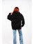Canada Moon Baskılı Unisex Oversize Hoodie Siyah 4